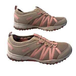 Skechers Seager Hiker Womens Shoes Taupe Pink Bungee Slip On 158049 Sz 8